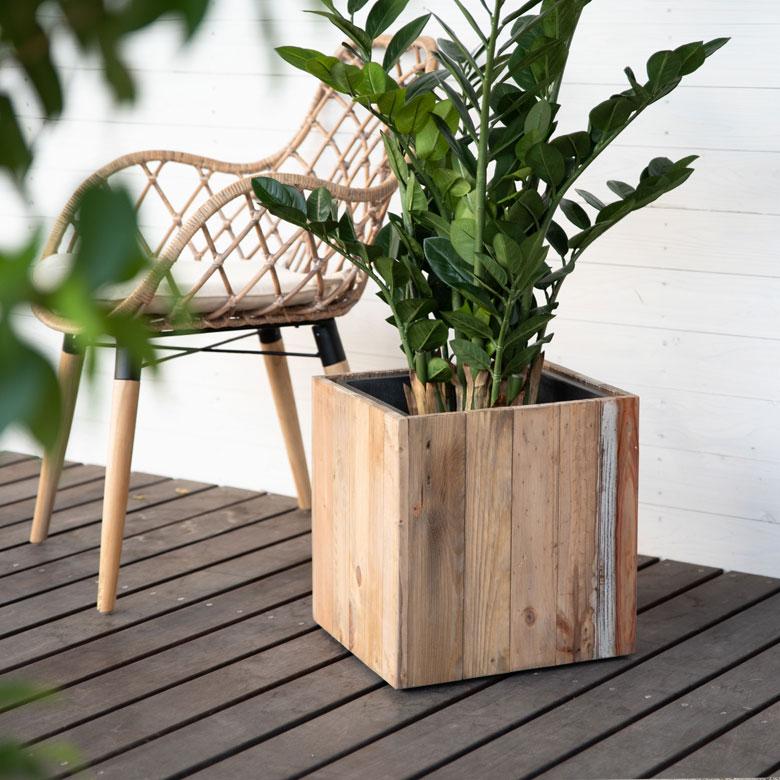 プランターカバー ウッド ボックス スクエア型 Mサイズ 7号用 インナーポット付き 底穴なし 外寸 33.5cm×33.5cm×35cm Botanique ボタニーク 鉢 植木鉢 b-51 | ブランド登録なし | 14