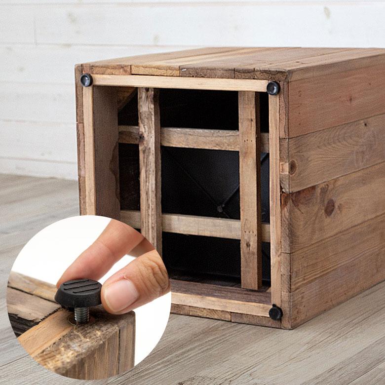 プランターカバー ウッド ボックス スクエア型 Mサイズ 7号用 インナーポット付き 底穴なし 外寸 33.5cm×33.5cm×35cm Botanique ボタニーク 鉢 植木鉢 b-51 | ブランド登録なし | 17