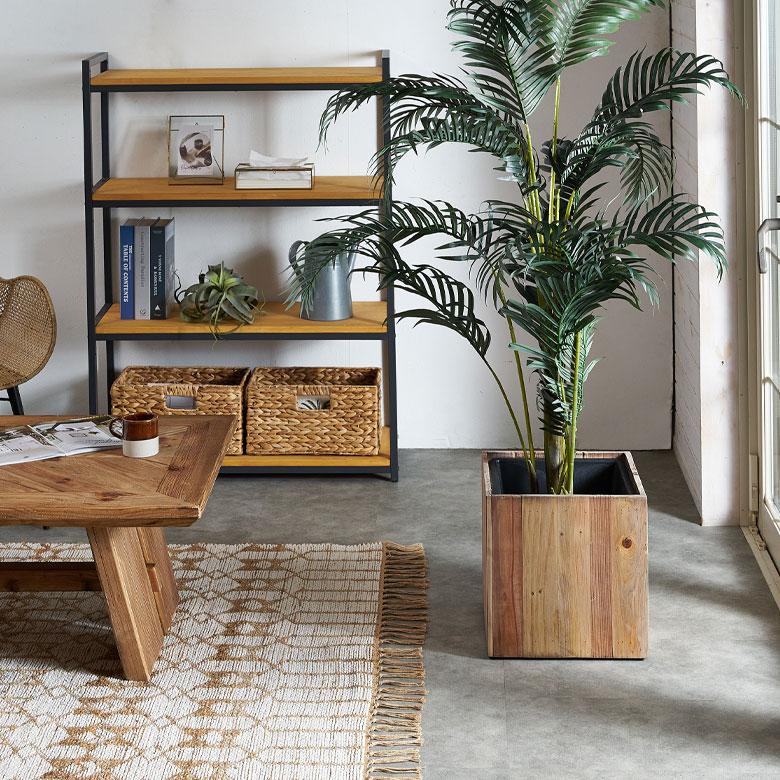 プランターカバー ウッド ボックス スクエア型 Mサイズ 7号用 インナーポット付き 底穴なし 外寸 33.5cm×33.5cm×35cm Botanique ボタニーク 鉢 植木鉢 b-51 | ブランド登録なし | 05