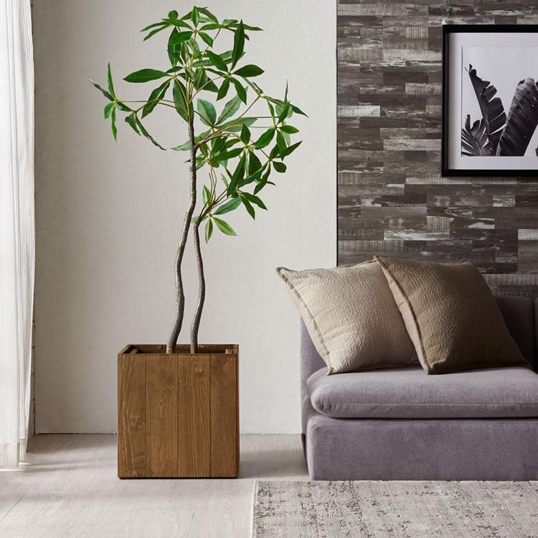 プランターカバー ウッド ボックス スクエア型 Mサイズ 7号用 インナーポット付き 底穴なし 外寸 33.5cm×33.5cm×35cm Botanique ボタニーク 鉢 植木鉢 b-51 | ブランド登録なし | 08