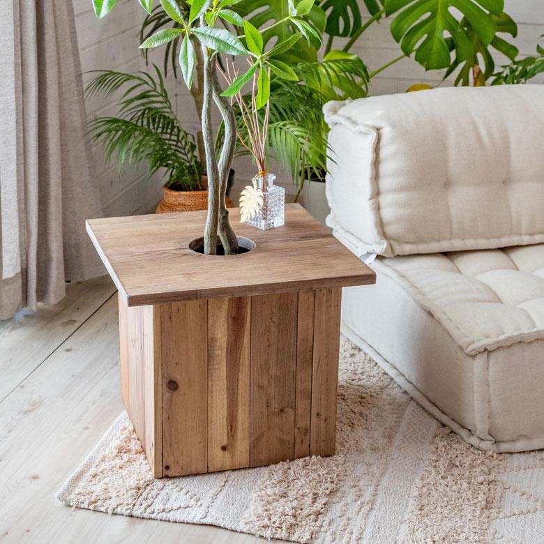 プランターカバー ウッド ボックス スクエア型 Mサイズ 7号用 インナーポット付き 底穴なし 外寸 33.5cm×33.5cm×35cm Botanique ボタニーク 鉢 植木鉢 b-51 | ブランド登録なし | 10