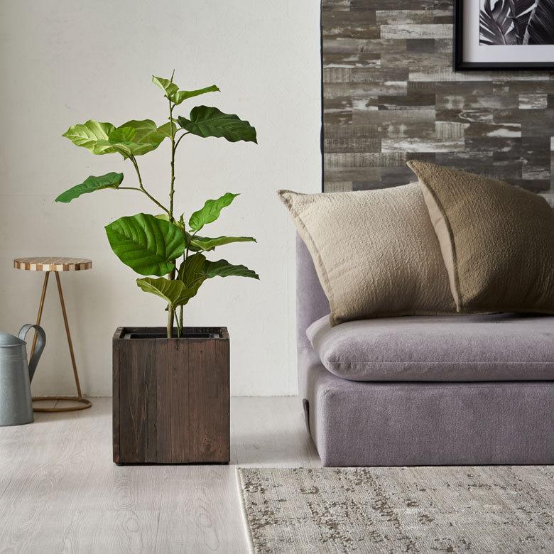 プランター カバー ウッド ボックス スクエア Sサイズ インナーポット