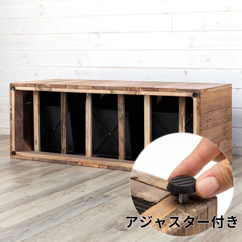 プランターカバー ウッド ボックス 長方形 3分割大 7号用×3 インナーポット付き 底穴なし 木製 外寸 幅93.5cm 奥行33.5cm 高さ35cm Botanique ボタニーク n-51 | ブランド登録なし | 09