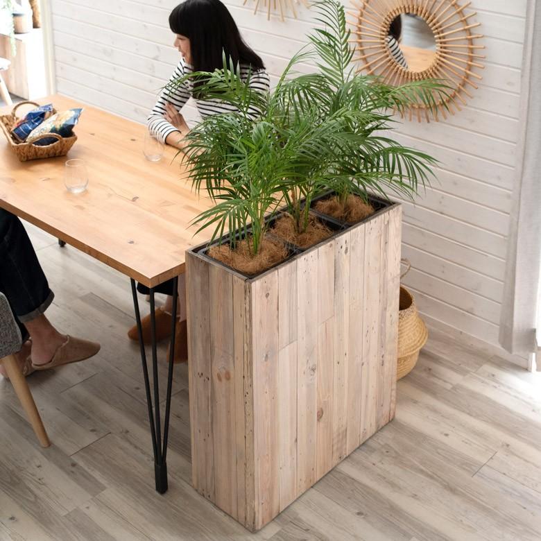 プランターカバー 長方形 3分割トール スクエア型 5号用 3連 インナーポット付 底穴なし 木製 鉢カバー プランツボックス ウッドボックス おしゃれ 西海岸 51171 | ブランド登録なし | 13