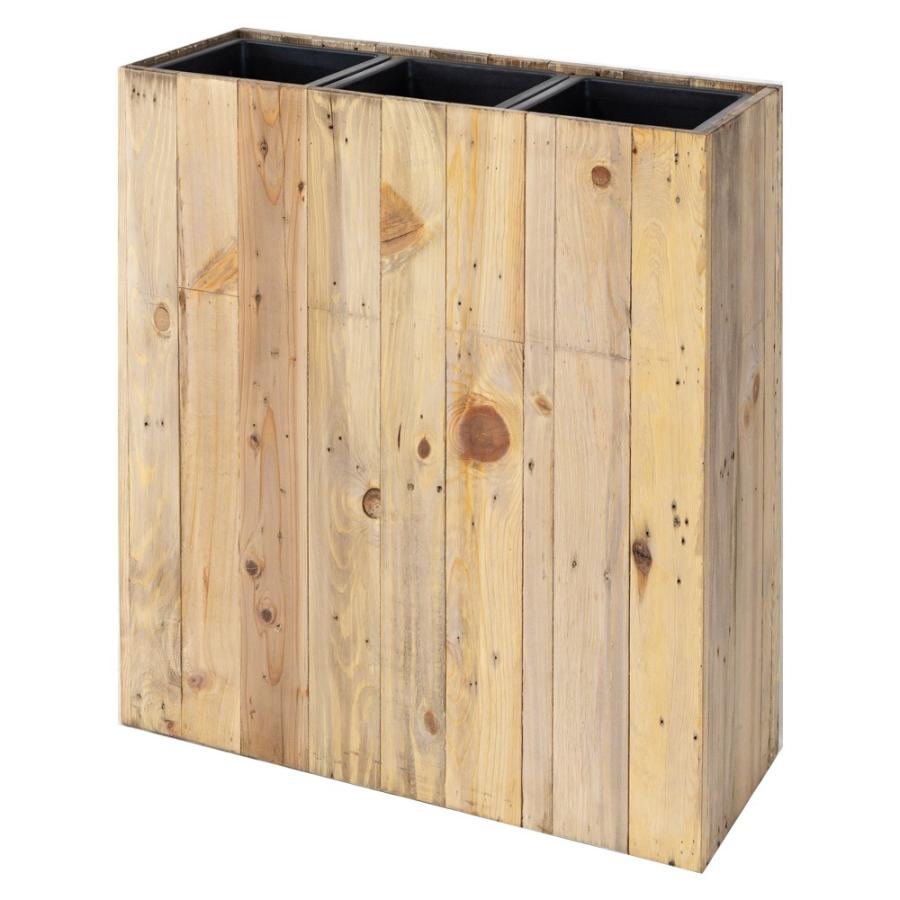 プランターカバー 長方形 3分割トール スクエア型 5号用 3連 インナーポット付 底穴なし 木製 鉢カバー プランツボックス ウッドボックス おしゃれ 西海岸 51171 | ブランド登録なし | 17