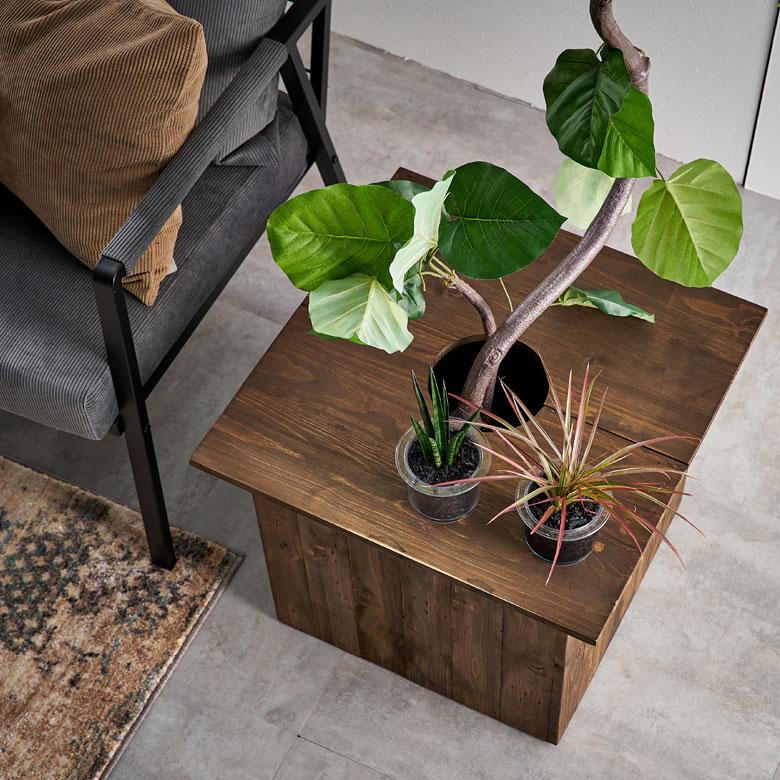 プランター テーブル プレート 正方形 カバー 蓋 ふた 天板 53.5cm L 木 製 ウッド 植木 鉢 植え テーブル サイド おしゃれ 北欧 家具 インテリア 西海岸 a-5 | ブランド登録なし | 14