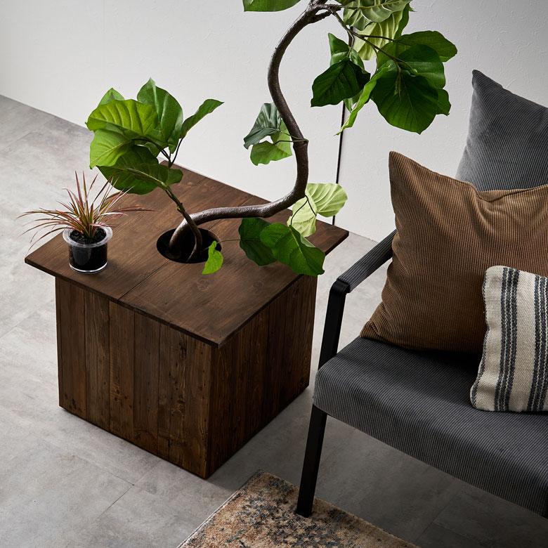 プランター テーブル プレート 正方形 カバー 蓋 ふた 天板 53.5cm L 木 製 ウッド 植木 鉢 植え テーブル サイド おしゃれ 北欧 家具 インテリア 西海岸 a-5 | ブランド登録なし | 21