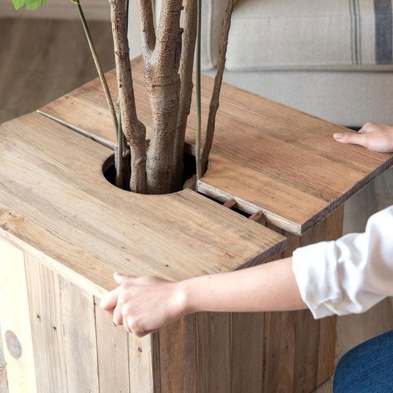 プランター テーブル プレート 正方形 カバー 蓋 ふた 天板 53.5cm L 木 製 ウッド 植木 鉢 植え テーブル サイド おしゃれ 北欧 家具 インテリア 西海岸 a-5 | ブランド登録なし | 11