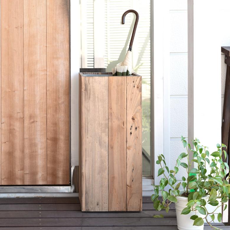 傘立て スリム角型 古木風仕上げ 木製 幅24.5cm Botanique ボタニーク カサ立て 傘たて 玄関 アンブレラスタンド ホルダー アンティーク風 店舗用 業務用 q-51 | ELEMENTS（インテリア） | 14