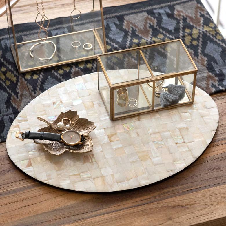 ランチョンマット シェル モザイク柄 パルシェ オーバル ランチマット プレースマット プレイスマット テーブルウェア 51179 | ブランド登録なし | 23