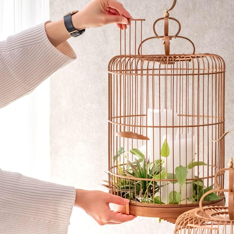 鳥かご 竹 バンブー ナチュラル Mサイズ フック 吊り下げ つりさげバードケージ お洒落 おしゃれ オシャレ アンティーク 調 風 鳥籠 ハンギング 51190 | ブランド登録なし | 12