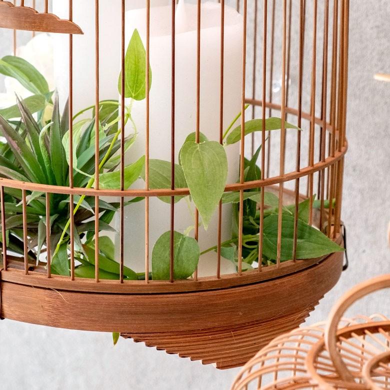 鳥かご 竹 バンブー ナチュラル Mサイズ フック 吊り下げ つりさげバードケージ お洒落 おしゃれ オシャレ アンティーク 調 風 鳥籠 ハンギング 51190 | ブランド登録なし | 04