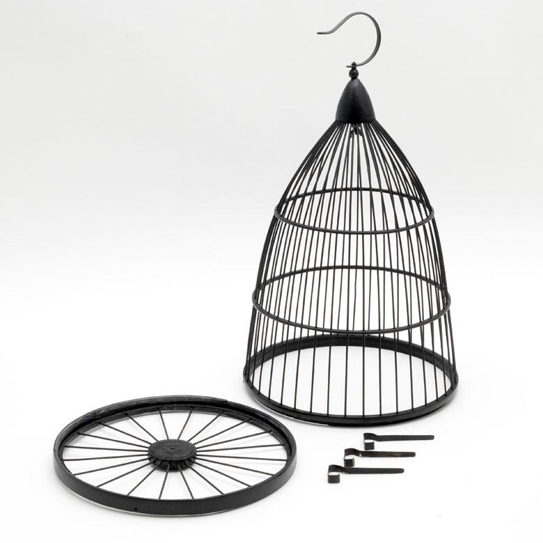 鳥かご 竹 バンブー 黒 ブラック Sサイズ フック 吊り下げ つりさげ バードケージ お洒落 おしゃれ オシャレ アンティーク 調 風 鳥籠 ハンギング 51191 | ブランド登録なし | 07