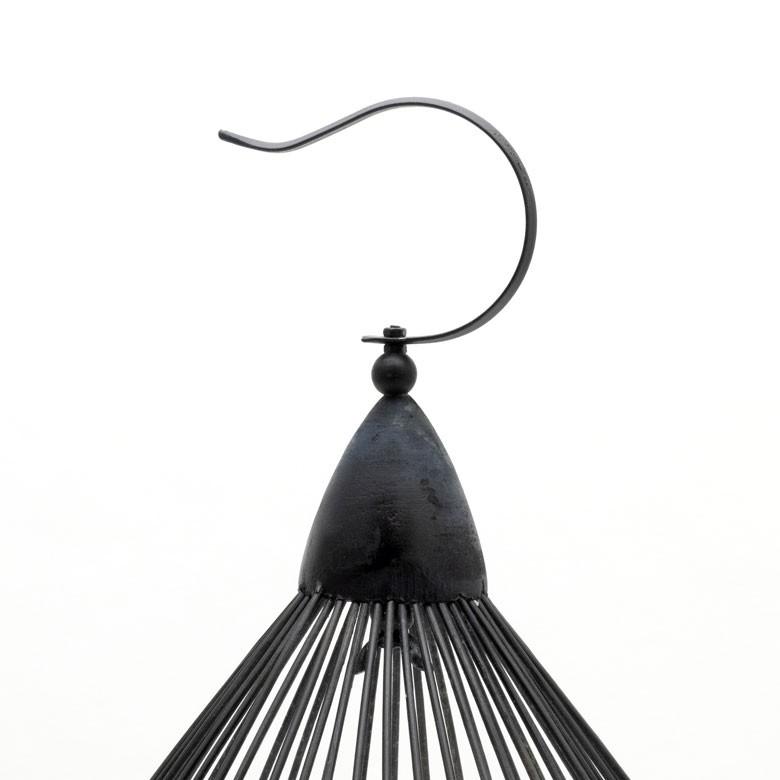 鳥かご 竹 バンブー 黒 ブラック Mサイズ フック 吊り下げ つりさげ バードケージ お洒落 おしゃれ オシャレ アンティーク 調 風 鳥籠 ハンギング 51192 | ブランド登録なし | 05