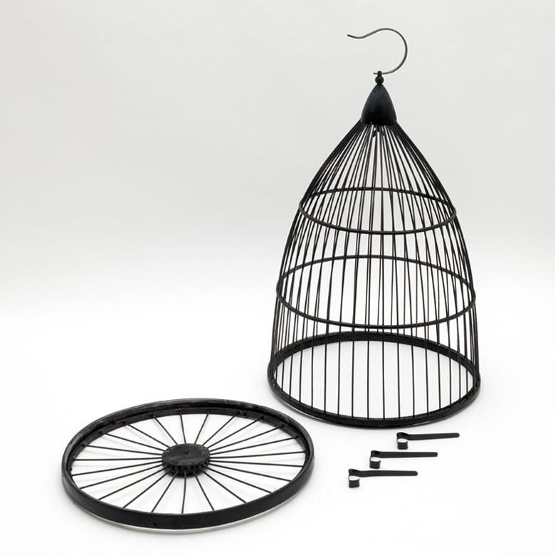 鳥かご 竹 バンブー 黒 ブラック Mサイズ フック 吊り下げ つりさげ バードケージ お洒落 おしゃれ オシャレ アンティーク 調 風 鳥籠 ハンギング 51192 | ブランド登録なし | 07