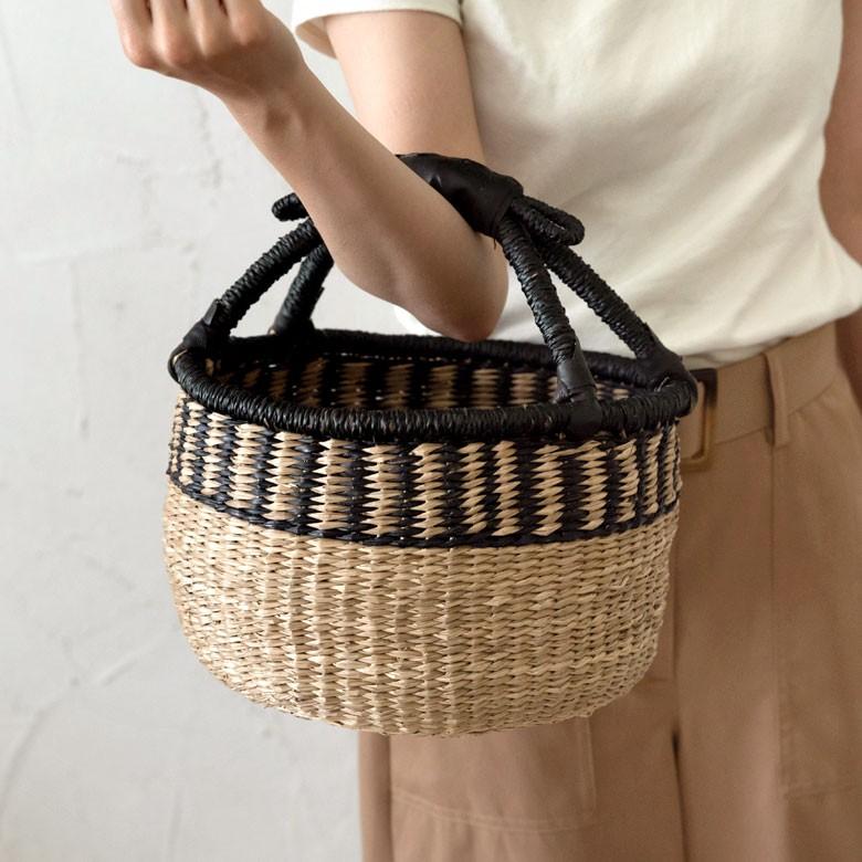 カゴ 収納 カゴバスケット カゴバッグ Sサイズ シーグラス製 ラウンドバスケット 収納ボックス かご収納 収納バスケット 籠 アジアン おしゃれ 51193 | ブランド登録なし | 10
