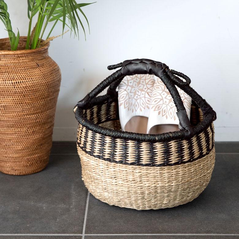 カゴ 収納 カゴバスケット カゴバッグ Sサイズ シーグラス製 ラウンドバスケット 収納ボックス かご収納 収納バスケット 籠 アジアン おしゃれ 51193 | ブランド登録なし | 04