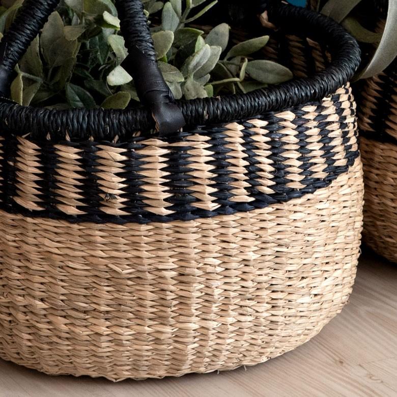 カゴ 収納 カゴバスケット カゴバッグ Sサイズ シーグラス製 ラウンドバスケット 収納ボックス かご収納 収納バスケット 籠 アジアン おしゃれ 51193 | ブランド登録なし | 06