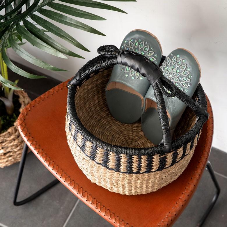 カゴ 収納 カゴバスケット カゴバッグ Sサイズ シーグラス製 ラウンドバスケット 収納ボックス かご収納 収納バスケット 籠 アジアン おしゃれ 51193 | ブランド登録なし | 08