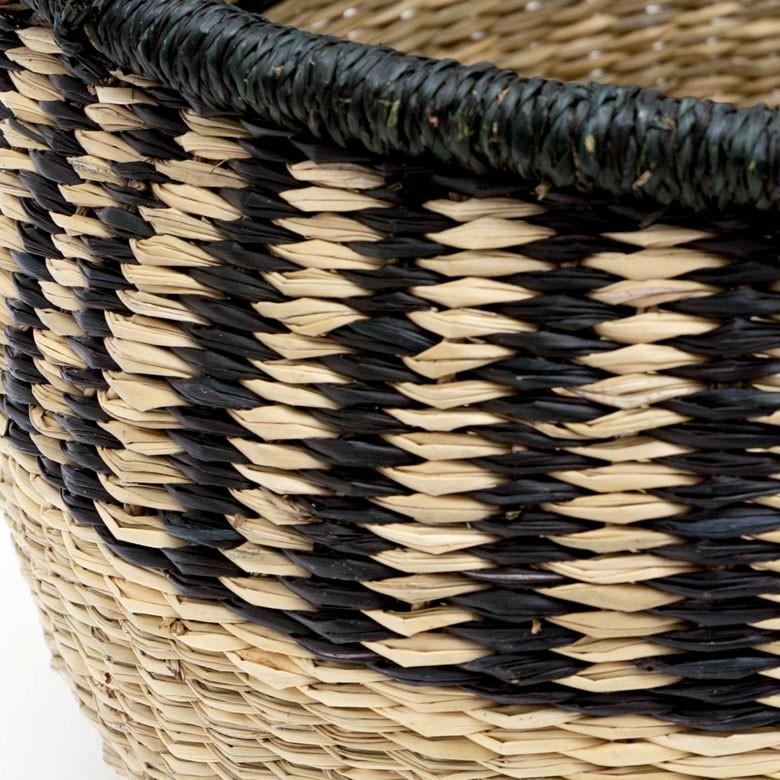 カゴ 収納 バスケット 持ち手付き カゴバッグ Mサイズ シーグラス製 ラウンドバスケット 収納ボックス かご収納 アジアン おしゃれ 51194 | ブランド登録なし | 01