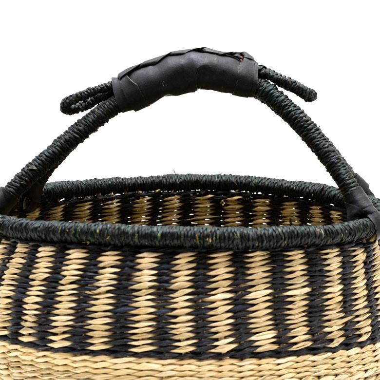 カゴ 収納 バスケット 持ち手付き カゴバッグ Mサイズ シーグラス製 ラウンドバスケット 収納ボックス かご収納 アジアン おしゃれ 51194 | ブランド登録なし | 12