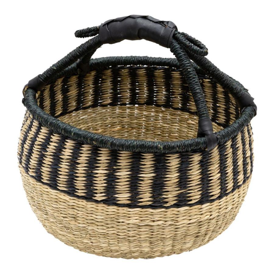 カゴ 収納 バスケット 持ち手付き カゴバッグ Mサイズ シーグラス製 ラウンドバスケット 収納ボックス かご収納 アジアン おしゃれ 51194 | ブランド登録なし | 19