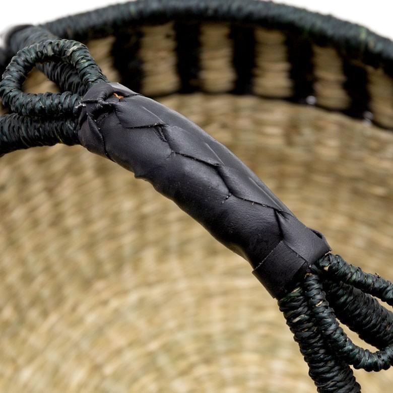 カゴ 収納 バスケット 持ち手付き カゴバッグ Lサイズ シーグラス製 ラウンドバスケット 収納ボックス かご収納 アジアン おしゃれ 5119 | ブランド登録なし | 16