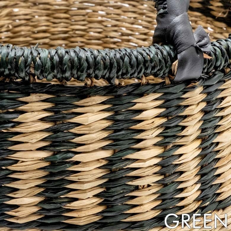 カゴ 収納 バスケット 持ち手付き カゴバッグ Lサイズ シーグラス製 ラウンドバスケット 収納ボックス かご収納 アジアン おしゃれ 5119 | ブランド登録なし | 17