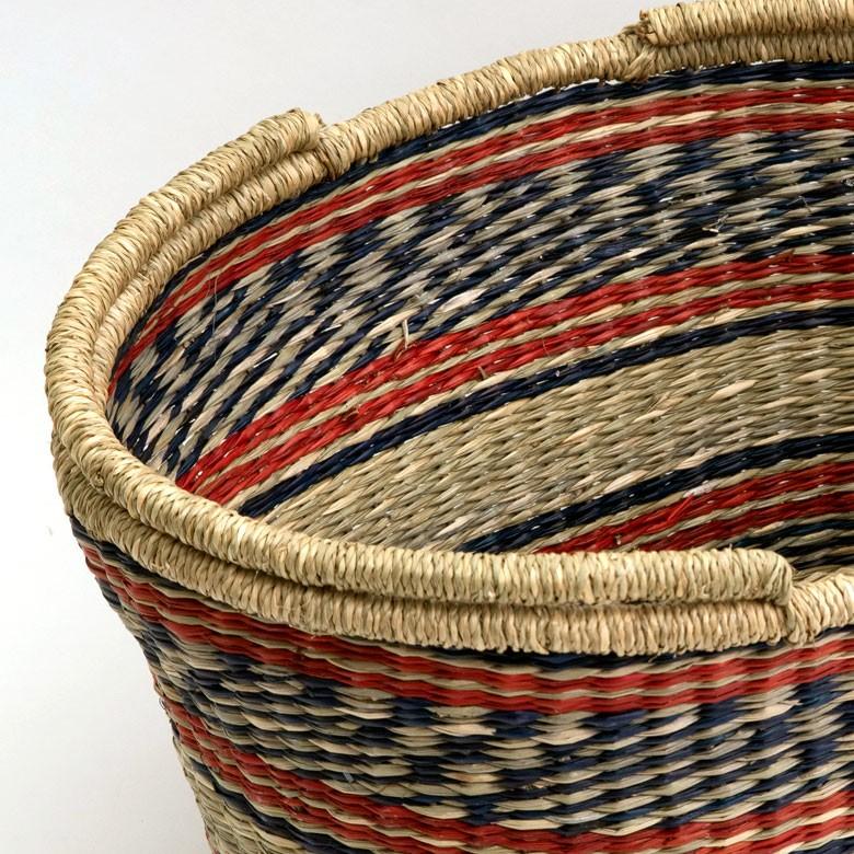 カゴ 収納 バスケット 持ち手付き カゴバッグ オーバル型 ミックス柄 シーグラス製 収納ボックス かご収納 アジアン おしゃれ 51201 | ブランド登録なし | 13