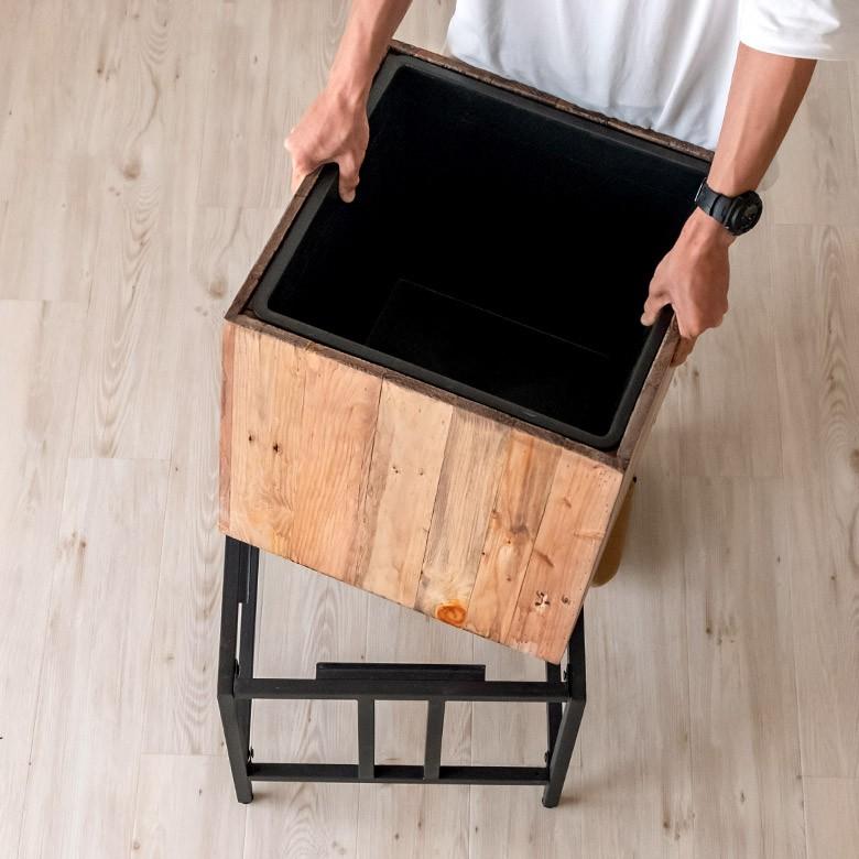 プランタースタンド プランタースタンド 43.5×43.5×43.5 Lサイズ 10号用 ブラック