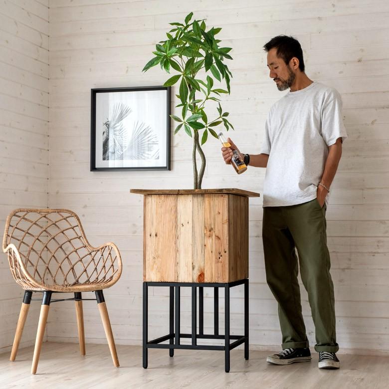 プランタースタンド 43.5×43.5×43.5 Lサイズ 10号用 ブラック アイアン