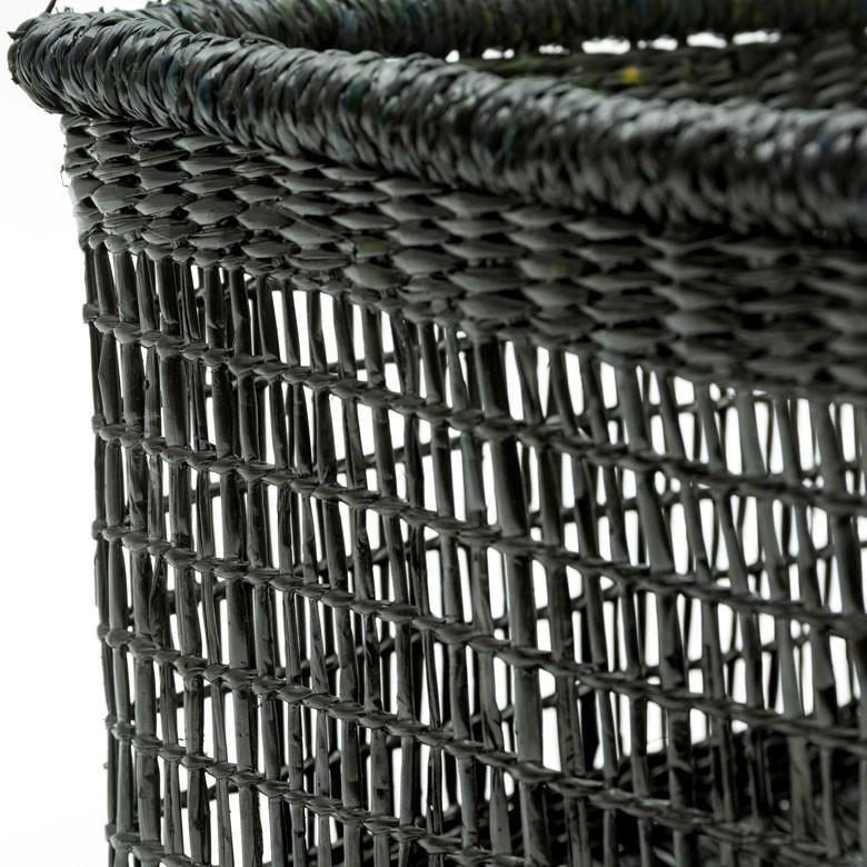 バスケット かご シーグラス 透かし編みバスケット ブラック Mサイズ 幅22cm スクエア 透かし編み 小物収納 かご かごバスケット 収納かご アジアン雑貨 51214 | ブランド登録なし | 01