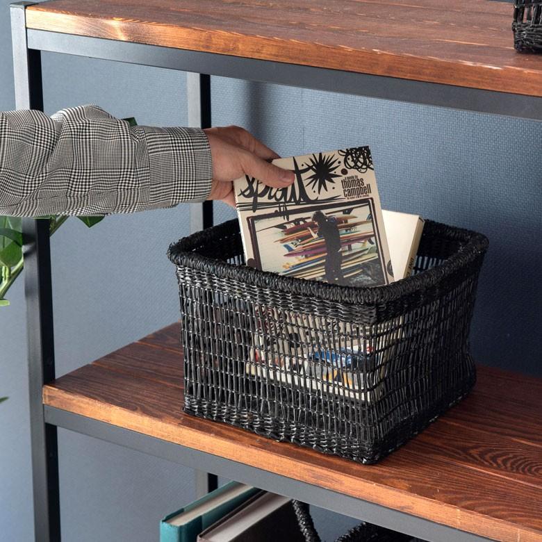 バスケット かご シーグラス 透かし編みバスケット ブラック Mサイズ 幅22cm スクエア 透かし編み 小物収納 かご かごバスケット 収納かご アジアン雑貨 51214 | ブランド登録なし | 13