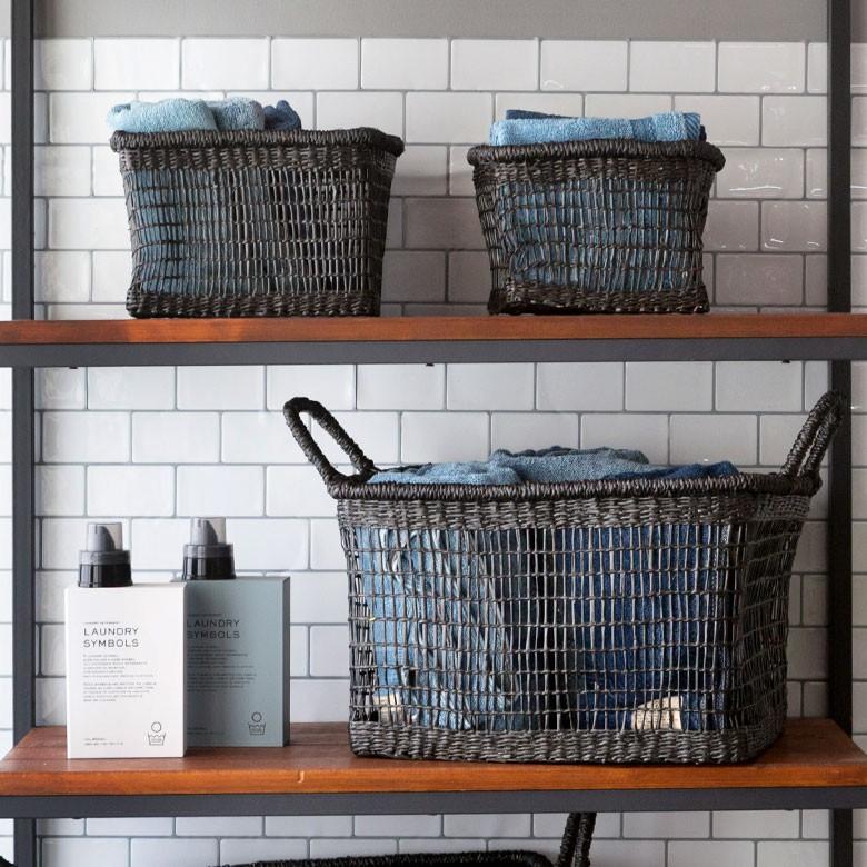 バスケット かご シーグラス 透かし編みバスケット ブラック Mサイズ 幅22cm スクエア 透かし編み 小物収納 かご かごバスケット 収納かご アジアン雑貨 51214 | ブランド登録なし | 15