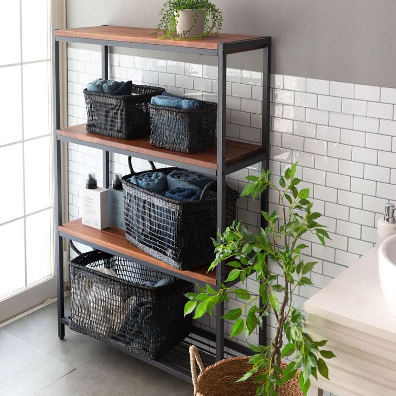 バスケット かご シーグラス 透かし編みバスケット ブラック Mサイズ 幅22cm スクエア 透かし編み 小物収納 かご かごバスケット 収納かご アジアン雑貨 51214 | ブランド登録なし | 18