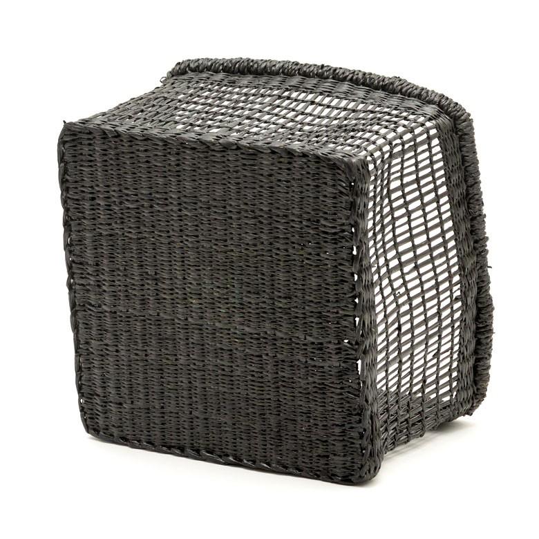 バスケット かご シーグラス 透かし編みバスケット ブラック Mサイズ 幅22cm スクエア 透かし編み 小物収納 かご かごバスケット 収納かご アジアン雑貨 51214 | ブランド登録なし | 09