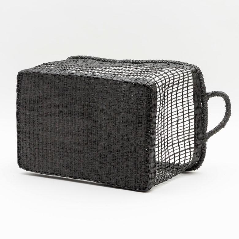バスケット かご シーグラス 透かし編みバスケット ブラック Lサイズ 幅40cm スクエア 透かし編み 小物収納 かご かごバスケット 収納かご アジアン雑貨 51215 | ELEMENTS（インテリア） | 10