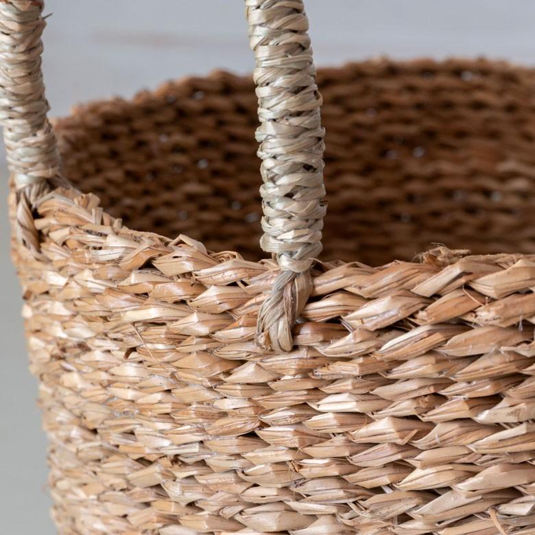 バスケット かご バイカラーバスケット シーグラス 持ち手つき Sサイズ ナチュラル ホワイト ランドリーバスケット カゴ 籠 収納バスケット 51219 | ELEMENTS（インテリア） | 10