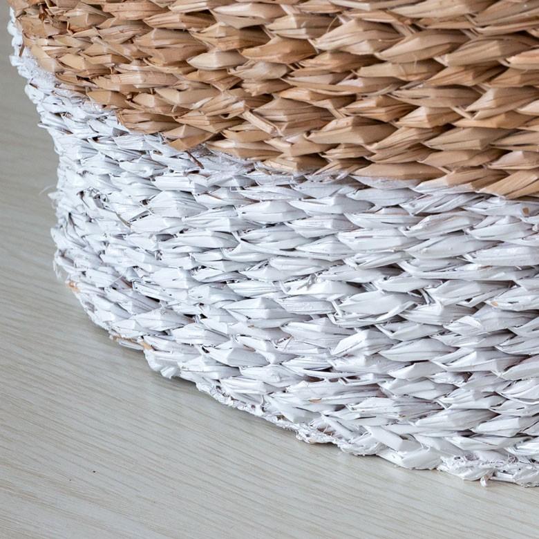 バスケット かご バイカラーバスケット シーグラス 持ち手つき Sサイズ ナチュラル ホワイト ランドリーバスケット カゴ 籠 収納バスケット 51219 | ELEMENTS（インテリア） | 11