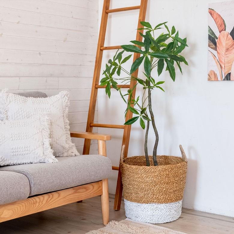 バスケット かご バイカラーバスケット シーグラス 持ち手つき Mサイズ ナチュラル ホワイト ランドリーバスケット カゴ 籠 収納バスケット 51220 | ELEMENTS（インテリア） | 07