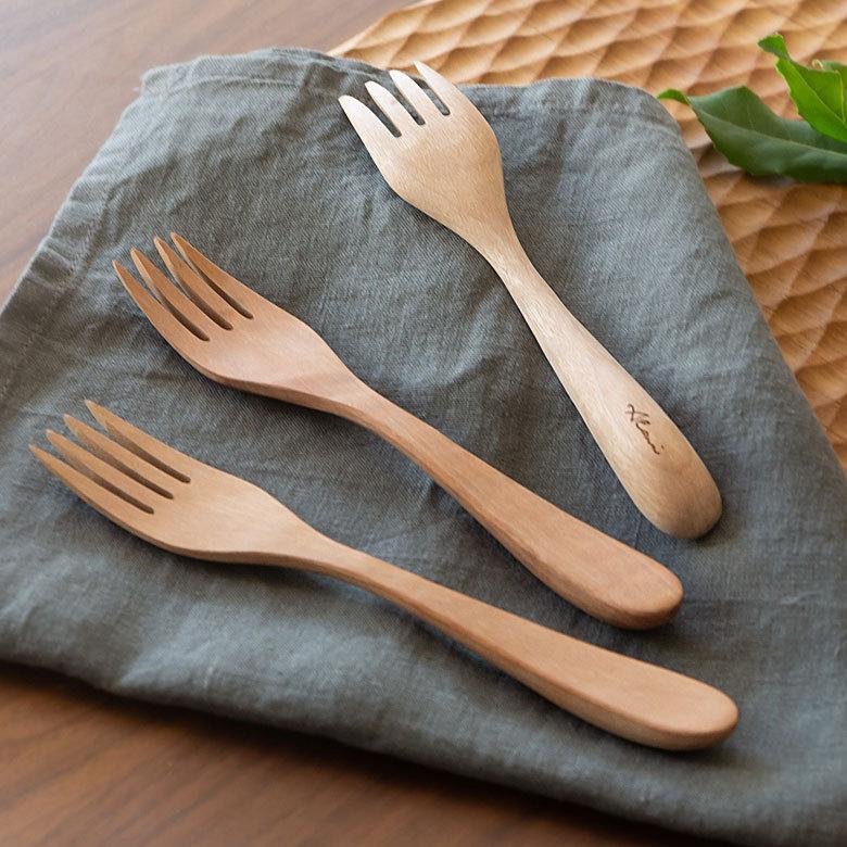 ディナーフォーク フォーク 育てる木のカトラリー 天然木 ロンガンウッド 竜眼 無塗装 ハンドメイド キッチン おしゃれ アジアン インテリア 雑貨 51225 | ブランド登録なし