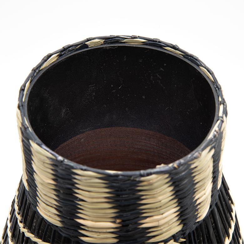 フラワーベース バンブー製 シーグラス製 水入れ不可 壺型 花瓶 花びん 花器 ドライフラワー アートプランツ フェイクグリーン BOHO トライバル 51231 | ブランド登録なし | 10