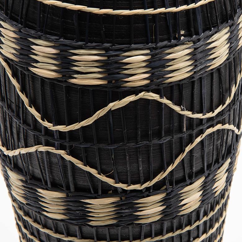 フラワーベース バンブー製 シーグラス製 水入れ不可 壺型 花瓶 花びん 花器 ドライフラワー アートプランツ フェイクグリーン BOHO トライバル 51231 | ブランド登録なし | 15