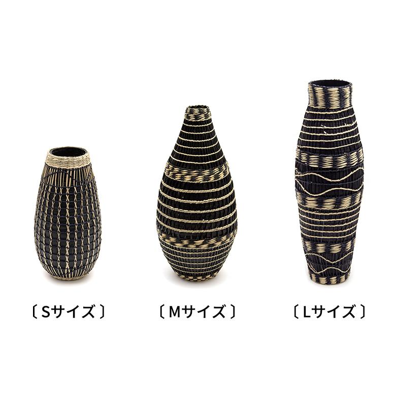 フラワーベース バンブー製 シーグラス製 水入れ不可 壺型 花瓶 花びん