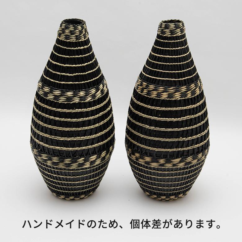 フラワーベース バンブー製 シーグラス製 水入れ不可 壺型 花瓶 花びん