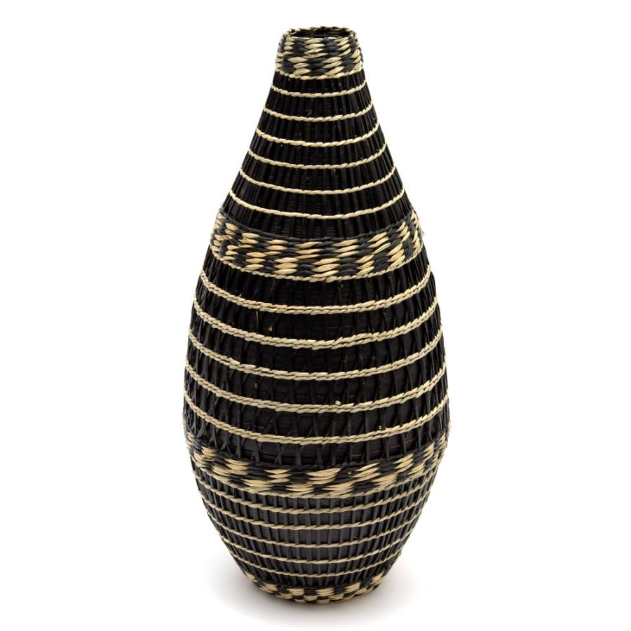 フラワーベース バンブー製 シーグラス製 水入れ不可 壺型 花瓶 花びん