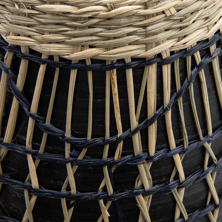 フラワーベース バンブー製 シーグラス製 水入れ不可 壺型 花瓶 花びん 花器 ドライフラワー アートプランツ フェイクグリーン BOHO トライバル 51233 | ブランド登録なし | 15