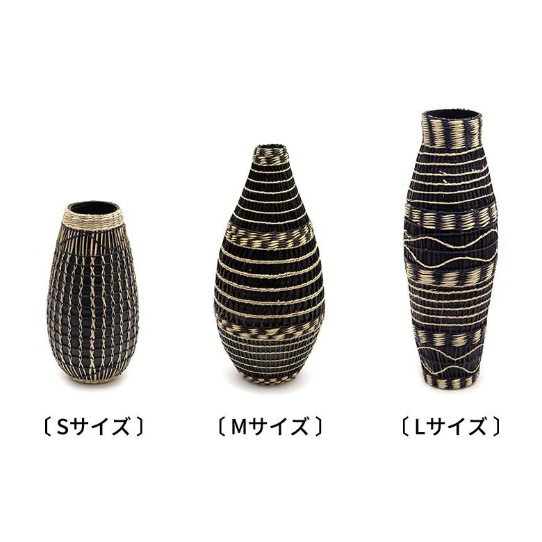 フラワーベース バンブー製 シーグラス製 水入れ不可 壺型 花瓶 花びん 花器 ドライフラワー アートプランツ フェイクグリーン BOHO トライバル 51233 | ブランド登録なし | 16