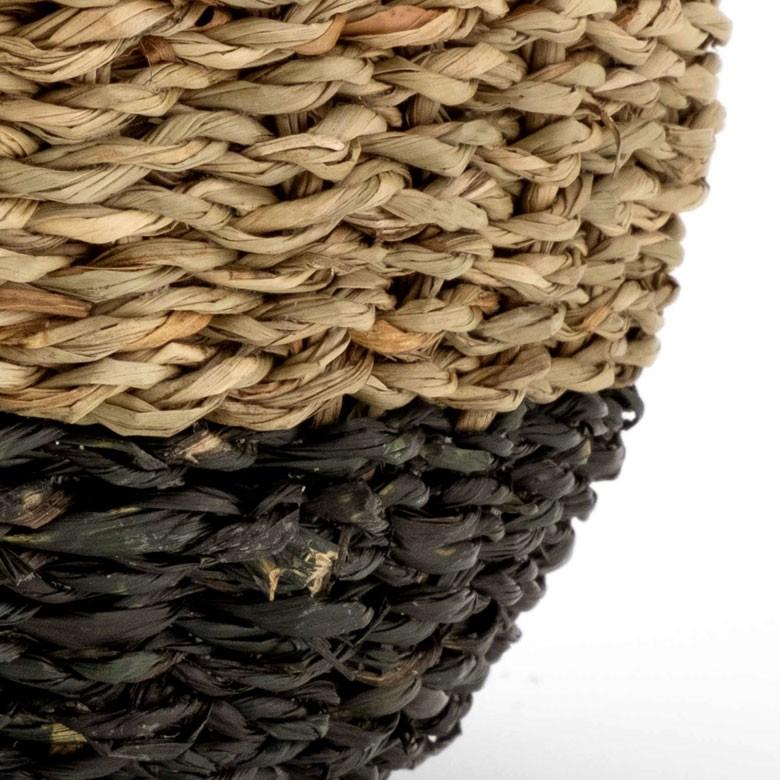 プランターカバー ゴミ箱 バスケット かご シーグラス Sサイズ ブラック 黒 収納バスケット 収納かご 小物入れ 51238 | ブランド登録なし | 13