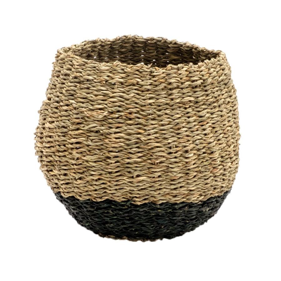 プランターカバー ゴミ箱 バスケット かご シーグラス Sサイズ ブラック 黒 収納バスケット 収納かご 小物入れ 51238 | ブランド登録なし | 15